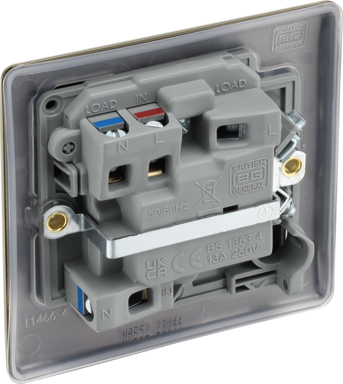 BG NAB52 Nexus Metal Antique Brass Switched and fused with indicator