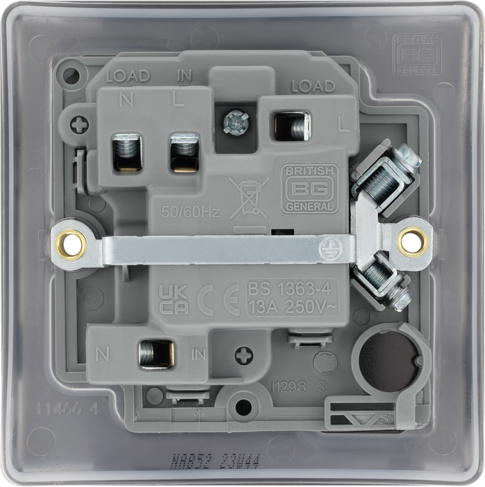BG NAB52 Nexus Metal Antique Brass Switched and fused with indicator