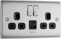 BG NBS22UAC12B Double switched single pole, with USB A + C (12W)