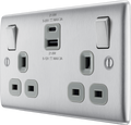 BG NBS22UAC22G Double switched single pole, with USB A + C (22W)