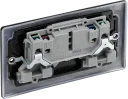 BG NFB22B Nexus Metal Matt Black Double Switched 13A Power Socket