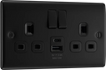BG NFB22UAC12B Double switched single pole, with USB A + C (12W)