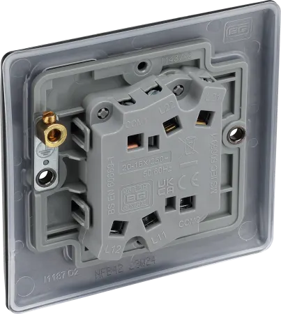 BG NFB42 Nexus Metal Matt Black Double Switch, 10Ax 2 Way