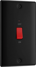 BG NFB72 45A, Double Pole Socket, Large Plate, with Indicator