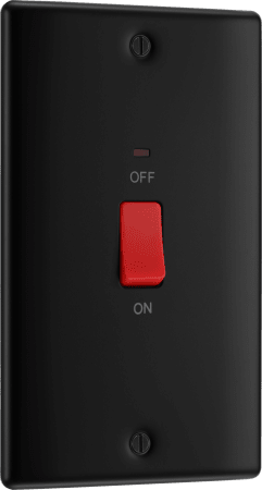 BG NFB72 45A, Double Pole Socket, Large Plate, with Indicator