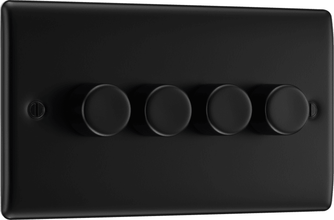 BG NFB84 Quadruple Dimmer Switch, 2-way Push 200W