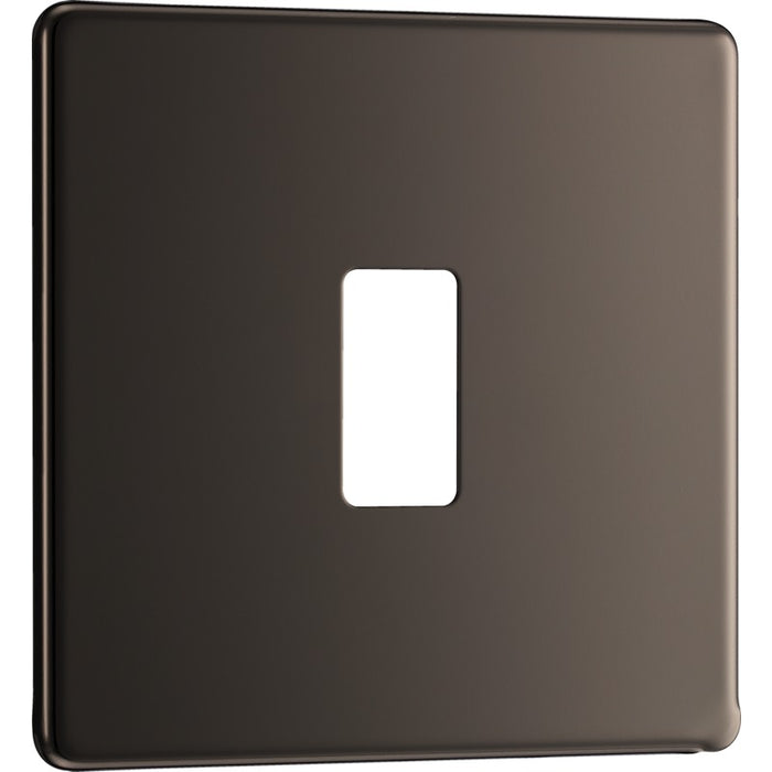 BG RFBN1 Nexus Black Nickel 1-Module Grid Front Plate - Screwless