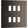 BG RFBN6 Nexus Black Nickel 6-Module Grid Front Plate - Screwless