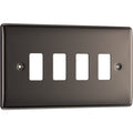 BG RNBN4 Nexus Black Nickel 4-Module Front Plate