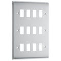 BG RNBS12 Nexus Brushed Steel 12-Module Front Plate