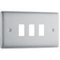BG RNBS3 Nexus Brushed Steel 3-Module Front Plate