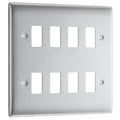 BG RNBS8 Nexus Brushed Steel 8-Module Front Plate