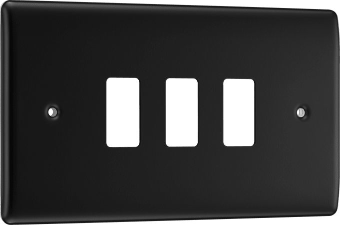 BG RNFB3 3 Module Grid Frontplate, Rectangular