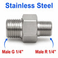 Stainless steel BSP G 1/4 inch male to BSPT tapered R 1/4 inch male sensor adaptor fitting for conversion by MC Motoparts