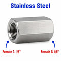Stainless steel BSP G 1/8 inch female sensor adaptor fitting for conversion, designed for precise fluid connection.