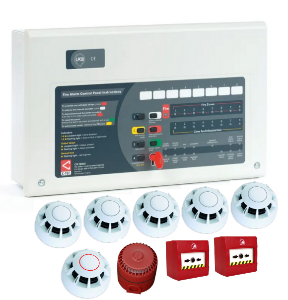 C-TEC CFP 2-Zone ActiV Conventional Fire Alarm Kit w/ ActiV Detectors, Sounder & Call Points
