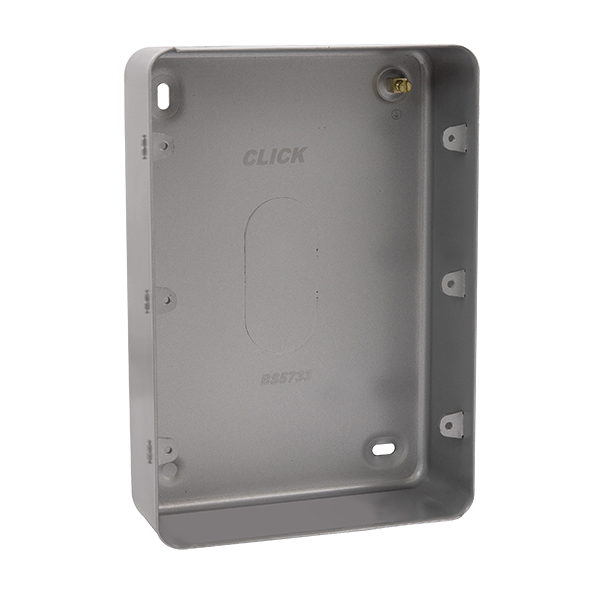 Click Scolmore CL090B 2G 3 ROW MC BACK BOX - 50MM DEEP-NO K/O