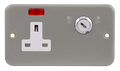 Click Scolmore CL675B 13A 1 Gang DP Key Lockable Socket With Neon (No Knockouts)