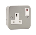 Click Scolmore CL835 13A 1 Gang Switched Socket With Out Board Neon Rocker