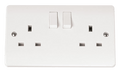 Click Scolmore CMA037 13A 2 Gang DP Switched Socket Outlet Clean Earth