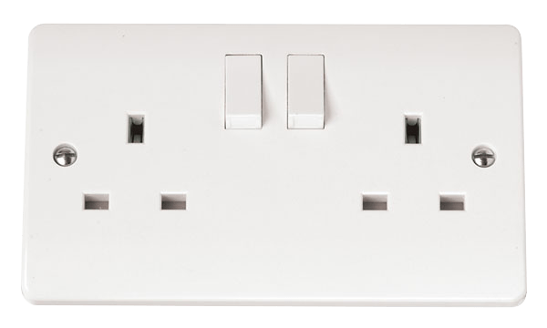 Click Scolmore CMA037 13A 2 Gang DP Switched Socket Outlet Clean Earth