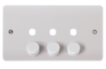 Click Scolmore CMA147PL 3 Gang Double Dimmer Plate & Knobs