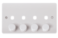 Click Scolmore CMA148PL 4 Gang Double Dimmer Plate & Knobs