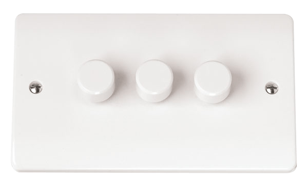 Click Scolmore CMA163 CMA 3GANG 2WAY 100W LED DIMMER SWITCH