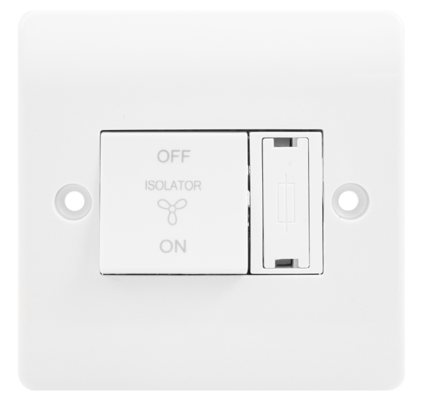 Click Scolmore CMA3020 10A 3 Pole Fan Isolation Plate Switch With 3A Fuse