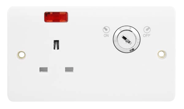 Click Scolmore CMA675 13A 1G DP Key Lockable Socket With Neon