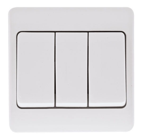 Click Scolmore CMA813 10AX 3 Gang 2 Way Wide Rocker Switch
