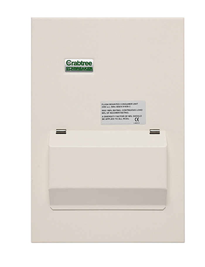 Crabtree 506-FLA Consumer Unit Flush Lid Assembly, 6 Module
