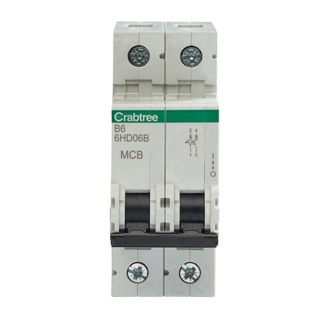 Crabtree 6HD06B B6 10kA 2P MCB