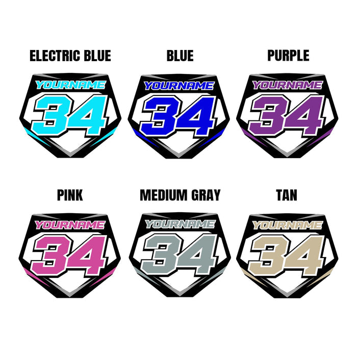 Custom acrylic MX Racing number plate keychain in MX04 style by StickerBao, featuring bold black and white design and keyring attachment.