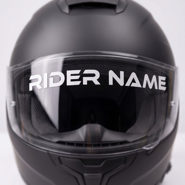 Custom Die-Cut Vinyl Helmet Visor Decal Sticker (Pair) - 15mm (0.59 in) / 20mm (0.79 in) Universal Lettering