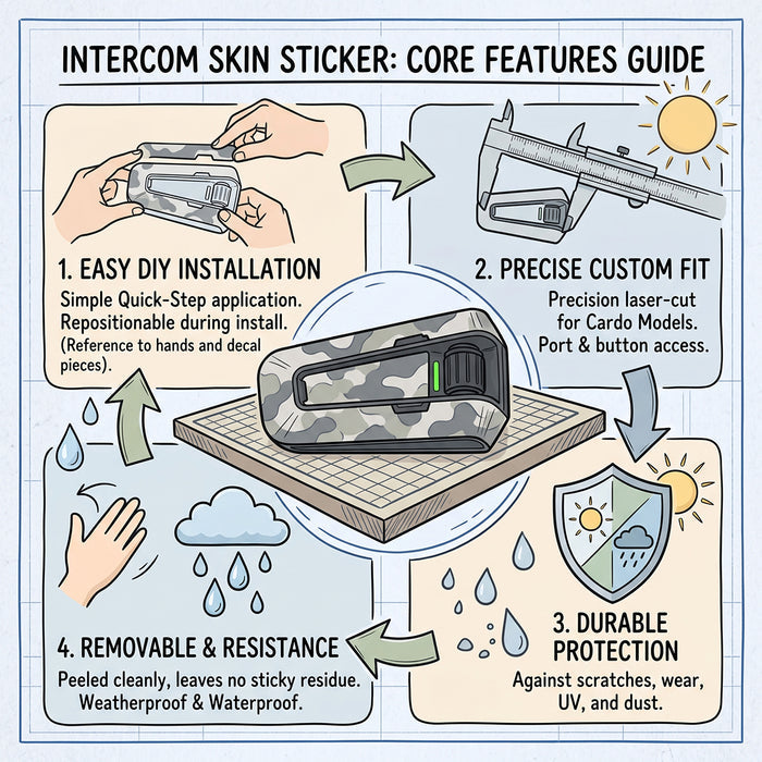 Custom Photo Skin Sticker for Cardo Packtalk Edge Motorcycle Intercom - Personalised Decal Wrap
