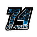 Set of 3 custom racing number and name decals with T10 splatter style for motocross and karting from MC Motoparts.