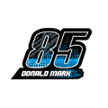 Set of three custom racing number decals with flame style design and personalized name from MC Motoparts, motocross and karting graphics