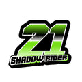 Set of three custom racing number decals with gradient style, personalized with name, for motocross and karting by MC Motoparts