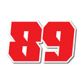 Three personalized MC Motoparts racing number stickers with G008 style for dirt bikes and motorcycles, featuring bold black numbers.