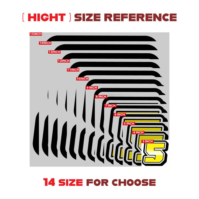 Three custom racing number stickers in G009 gradient style for dirt bikes and motorcycles, featuring bold, colorful decals.