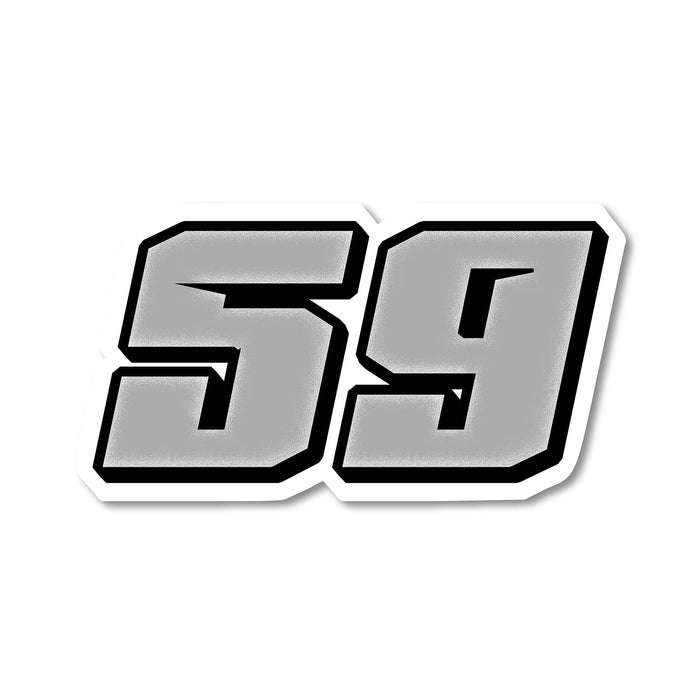 Three T30 solid color racing number stickers for dirt bikes and motorcycles, personalized vinyl decals by MC Motoparts.