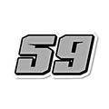 Three T30 solid color racing number stickers for dirt bikes and motorcycles, personalized vinyl decals by MC Motoparts.