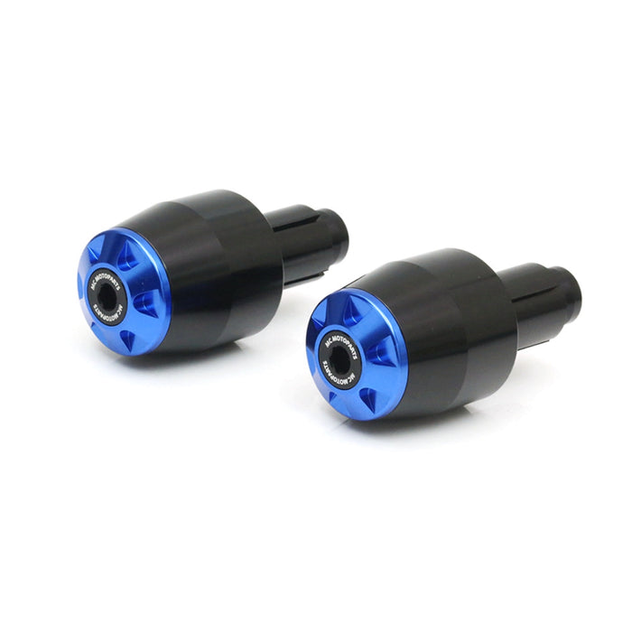 CNC Machined bar ends for Benelli TNT 1130, BN302 Storm, and MC Motoparts motorcycle handlebar accessories, black and silver finish