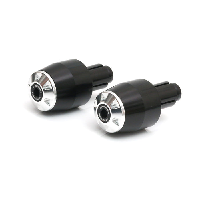 CNC bar ends for Benelli 1130 TNT, BN302, and Storm models by MC Motoparts, featuring black finish and ergonomic design.