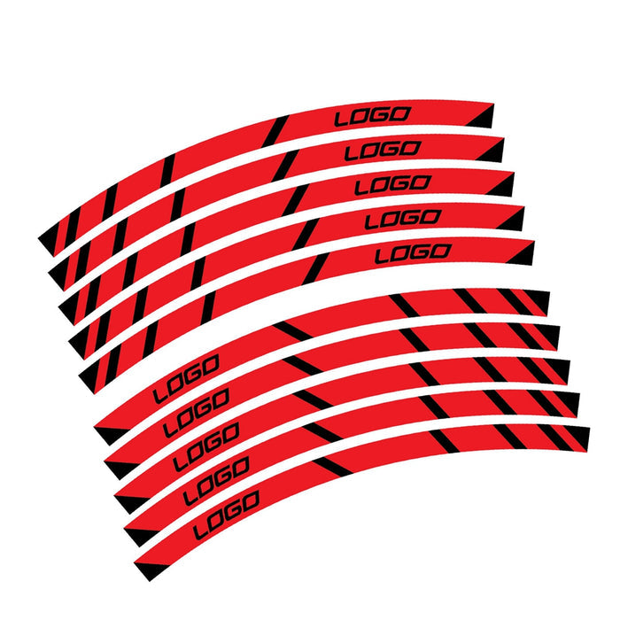 BMW S1000R logo wheel rim edge sticker by StickerBao, featuring red wheel strip decal for motorcycle rim decoration.
