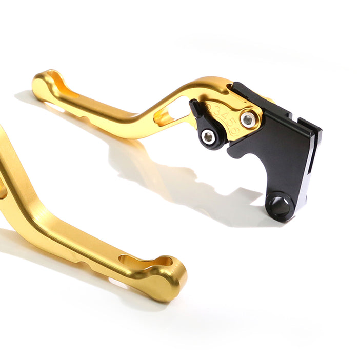 Black MC Motoparts CNC short GP brake and clutch lever for Ducati 959, 899 Panigale, 1199, and 1299 S models.