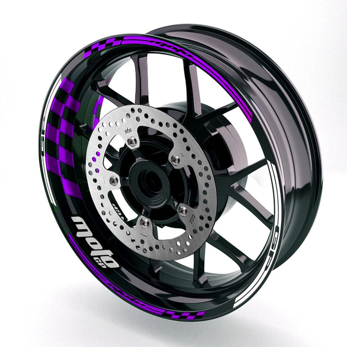 Fit Ducati Hypermotard 939 Logo Moto GP Check 17 inch Wheel Rim Sticker - MC Motoparts