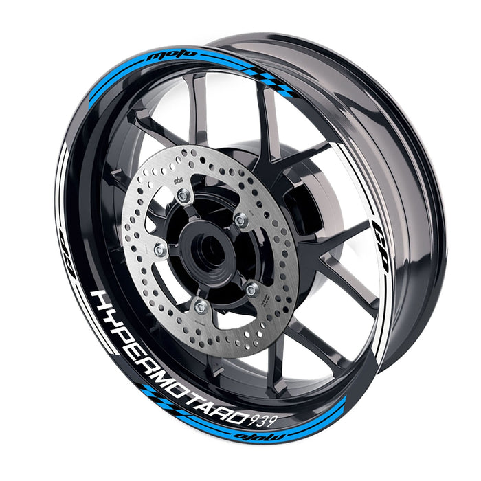 Fit Ducati Hypermotard 939 Logo Moto GP Check 17 inch Wheel Rim Sticker - MC Motoparts