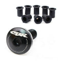 Honda CBR windscreen bolts with engraved MC Motoparts logo, black CNC windscreen bolts for motorcycle windscreens.